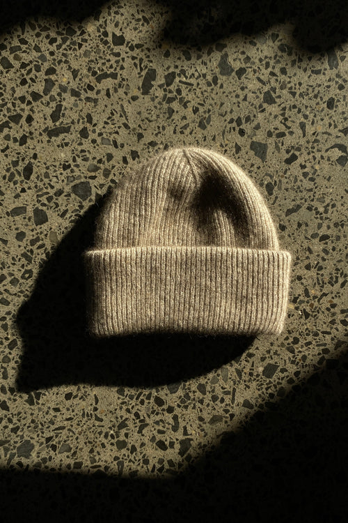 Possum Merino Fine Rib Beanie Mocha