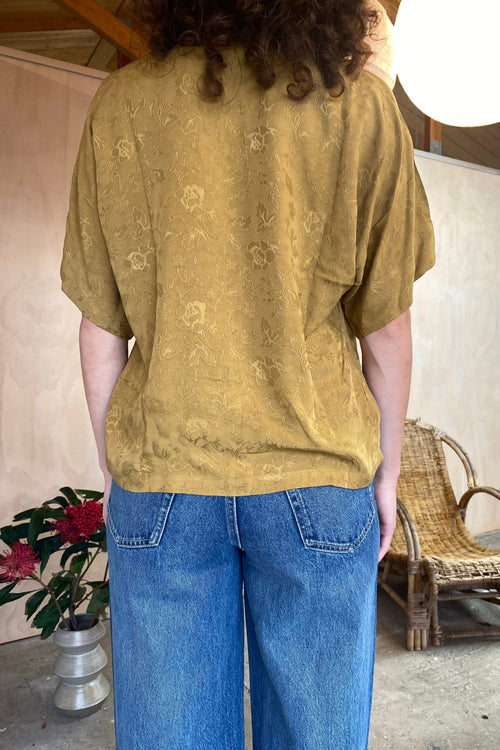 Demi Top Rose Jacquard Gold