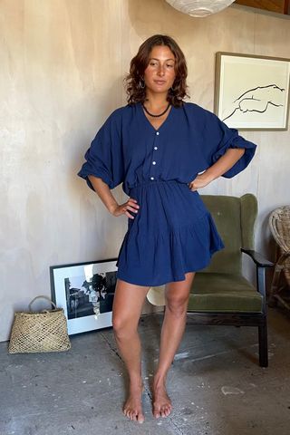 Bias Mini Skirt Sapphire Jacquard