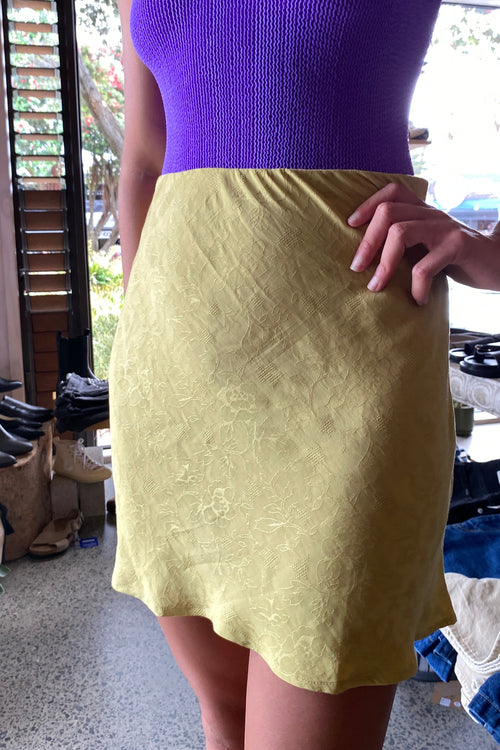 Bias Mini Skirt Herbal Jacquard