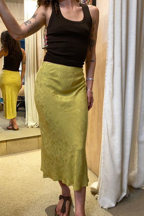 Paltrow Long Bias Skirt Herbal Jacquard