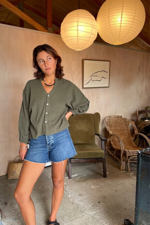 Mira Haze Blouse Forest