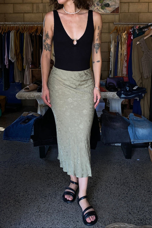 Paltrow Long Bias Skirt Sage