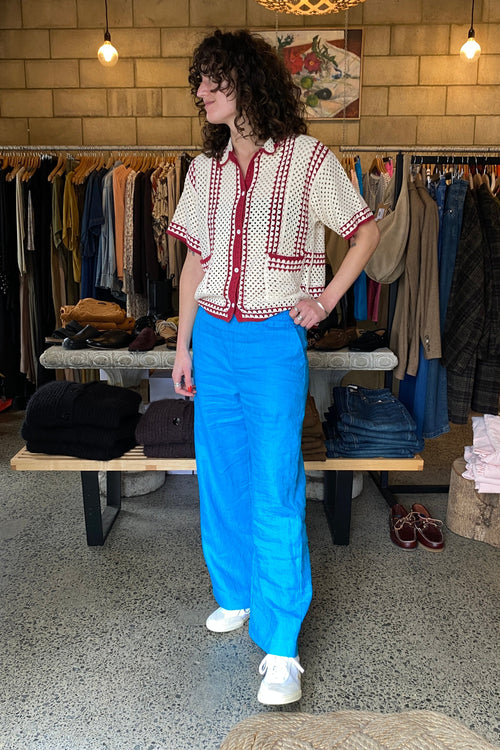 Wilder Linen Pant Blue Crush
