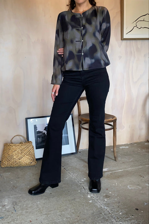 Alicia Bootcut Jean Vinyl Black