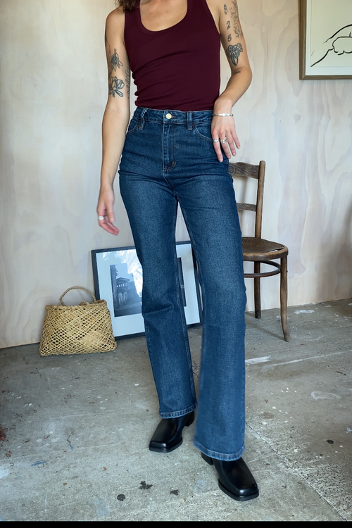 Alicia Stretch Bootcut Jean Teal Blue