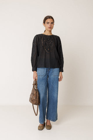 Bea Polka Dot Shirt Black