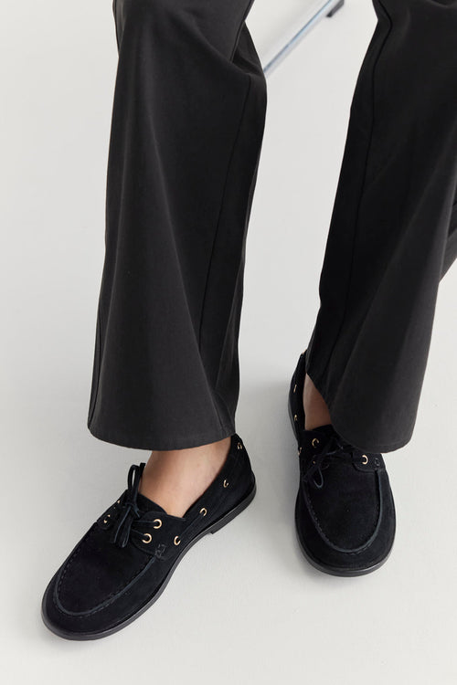 Marlo Boat Shoe Black Suede