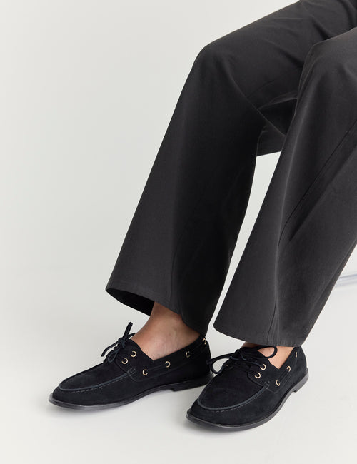 Marlo Boat Shoe Black Suede