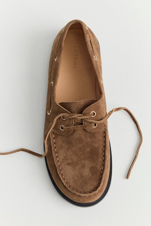 Marlo Boat Shoe Brown Suede