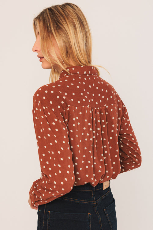 Bea Polka Dot Shirt Terracotta