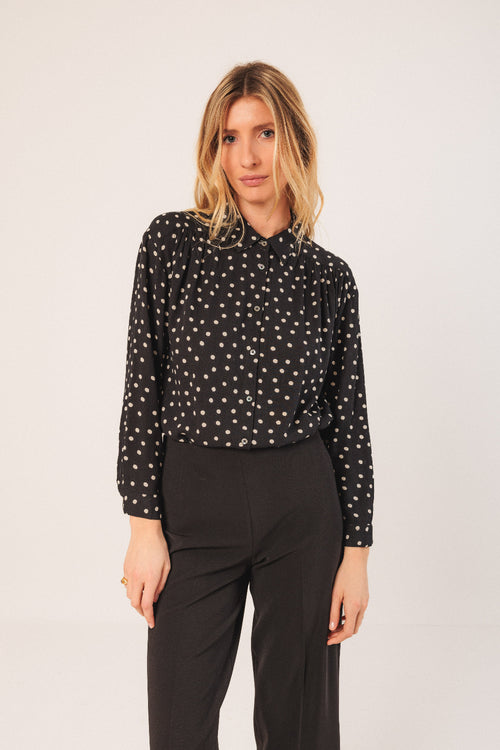 Bea Polka Dot Shirt Black