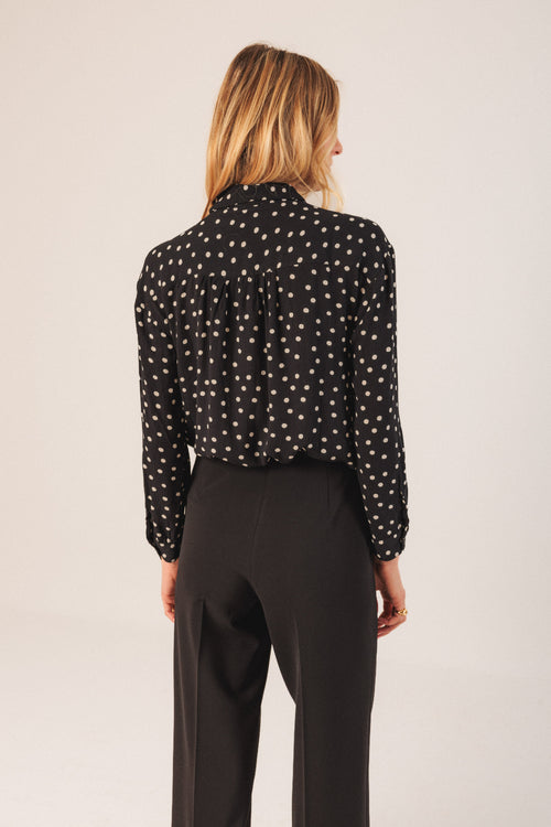 Bea Polka Dot Shirt Black