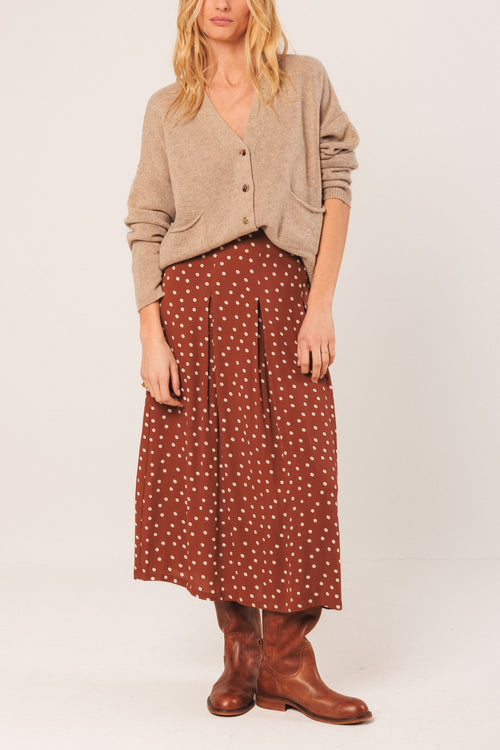 Evase Midi Skirt Terracotta