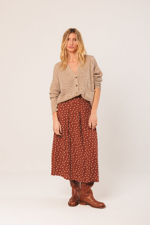 Evase Midi Skirt Terracotta