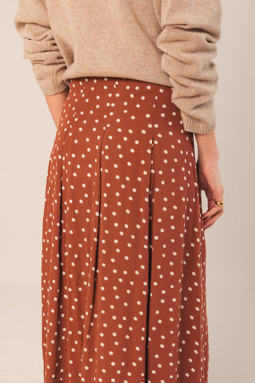 Evase Midi Skirt Terracotta