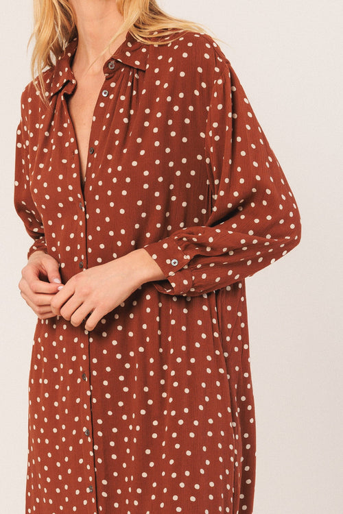 Oversize Shirt Dress Terracotta