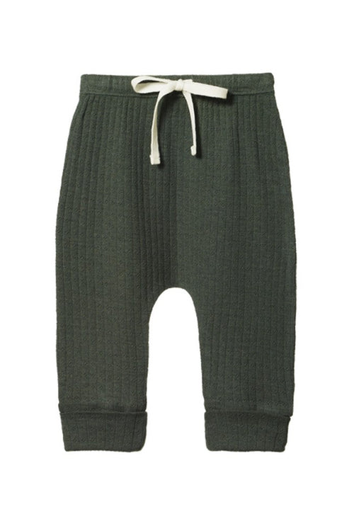 Merino Pointelle Drawstring Pants Thyme