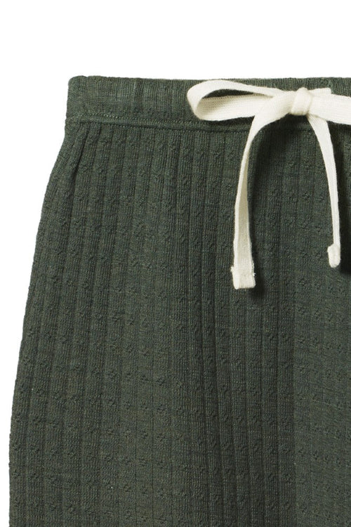 Merino Pointelle Drawstring Pants Thyme