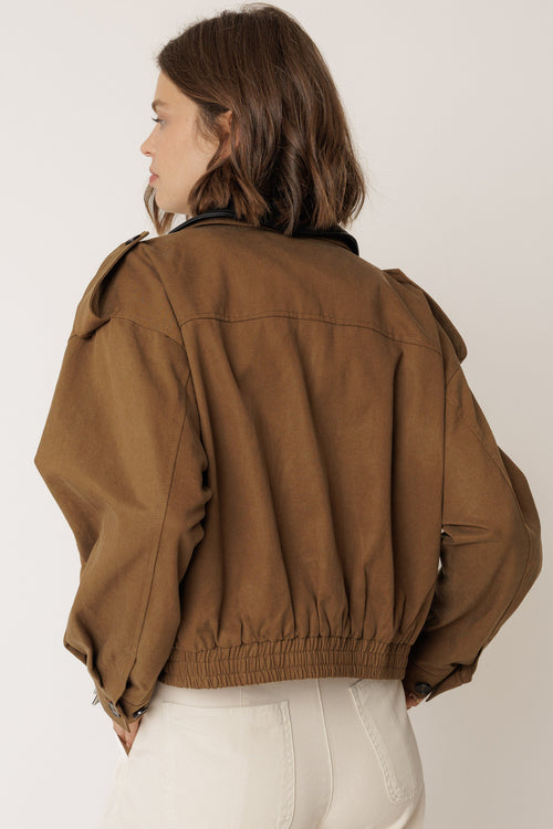 Lyocell Bomber Jacket Brown