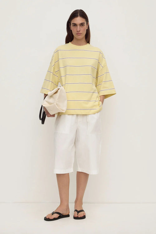 Nora Stripe Oversized Tee Lemon