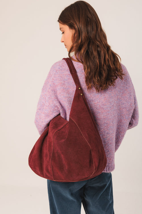 Suede Slouch Bag Garnet