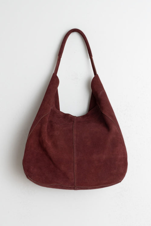 Suede Slouch Bag Garnet