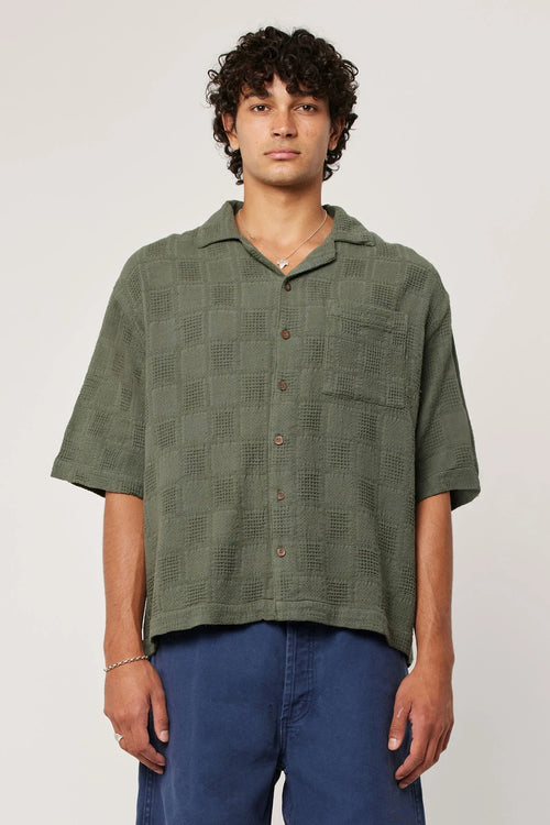 Wisteria Bowling Shirt Thyme