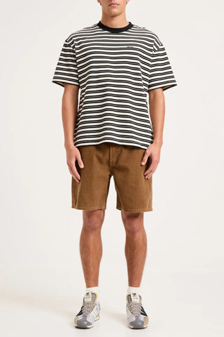 Amplify Pleated Short Chocolate Stripe