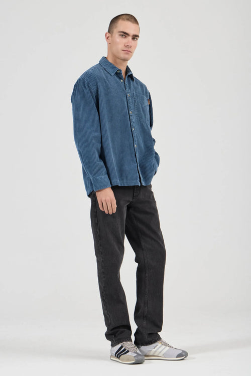 Campus Chunky Cord LS Shirt Washed Blue