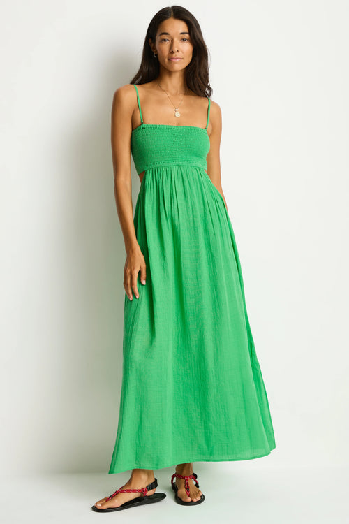 Sunset Cutaway Bandeau Dress Kelly Green