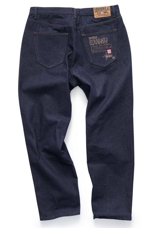 Emb 5 Pocket Standard Jean Raw Indigo