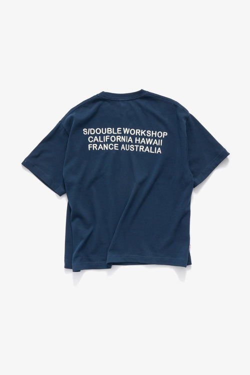 Country Text Heavy Weight T-Shirt Navy