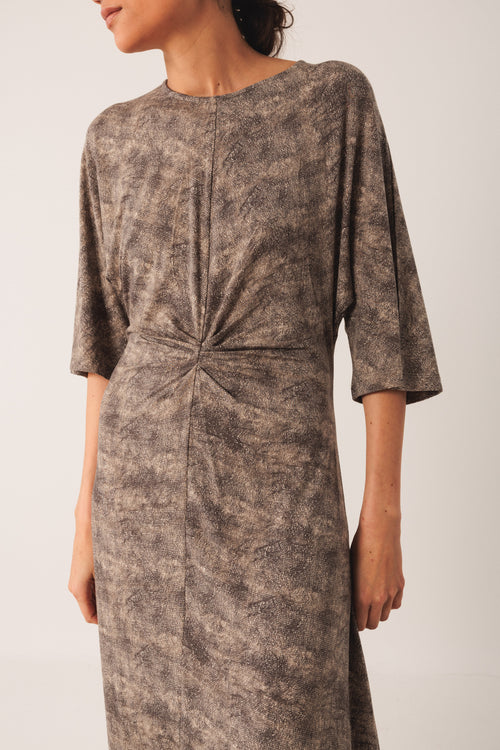 Netting Print Dress Coal