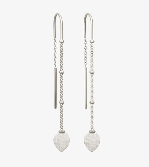 Hanging Lotus Earrings Silver