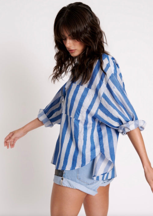 Dreamland Daria Shirt Blu Stripe
