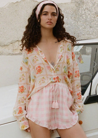 Flora Linen Midi Dress Pastel