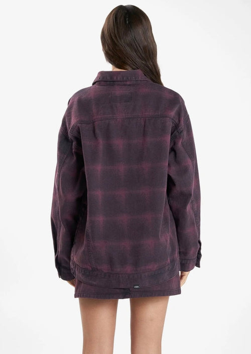 Morgan Barrio Check Jacket Deep Plum