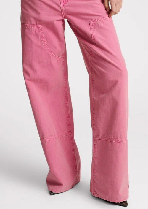 One Teaspoon Canvas Jackson Pants Pink Flame