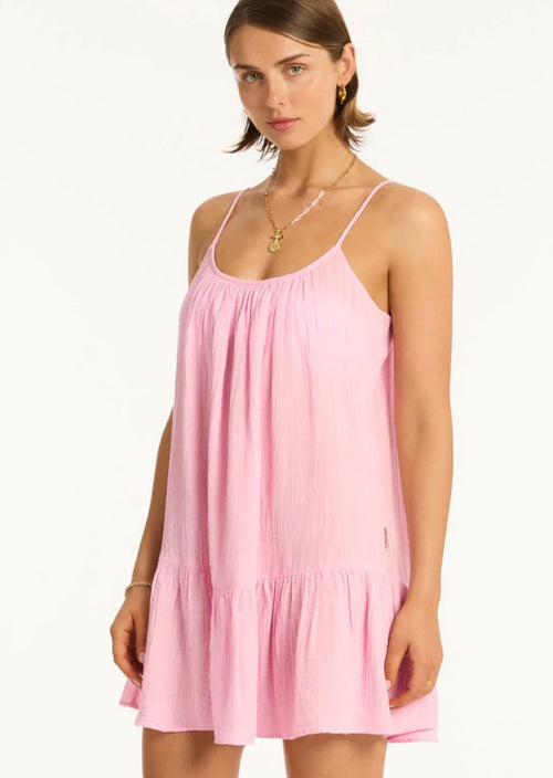 Sea Level Sunset Short Sundress Pink