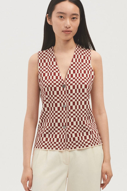 Jacquard Checked Vest