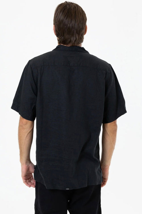 Hemp Minimal Thrills Bowling Shirt Black