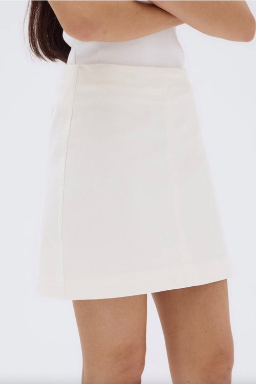 Zoey Twill Mini Skirt Cream