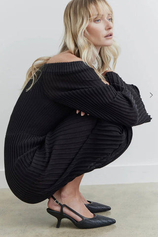 Elke Braided Sandal Black