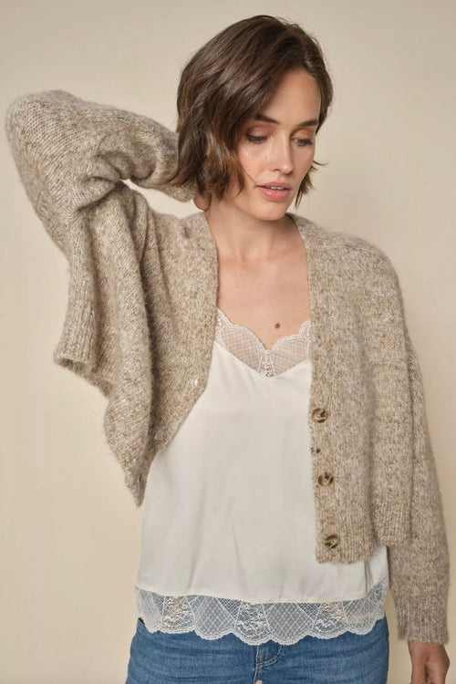 Zela Warm Knit Cardi Tannin