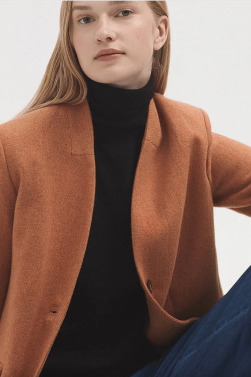 Harris Tweed Wool Blazer Dark Orange