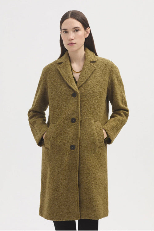 Boucle Wool Coat Light Khaki