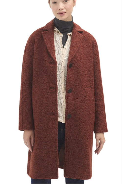 Boucle Wool Coat Terracotta