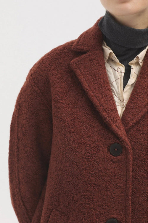 Boucle Wool Coat Terracotta