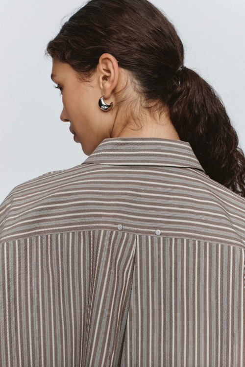 Edie Shirt Chocolate Stripe